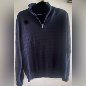 Perry Ellis Navy Half-Zip Sweater